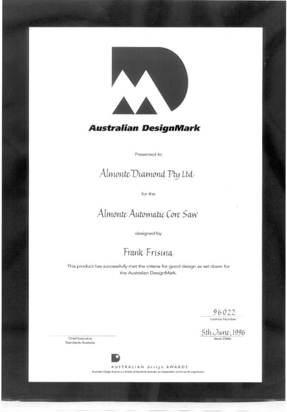 Frank Frisina's Australian Design Award for the Almonte Core Saw