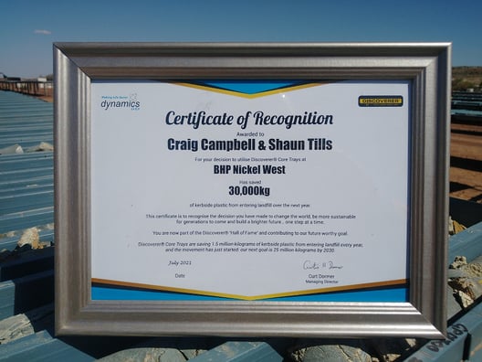 BHP Nicket West Craig_Shaun Certificate of Recognition_