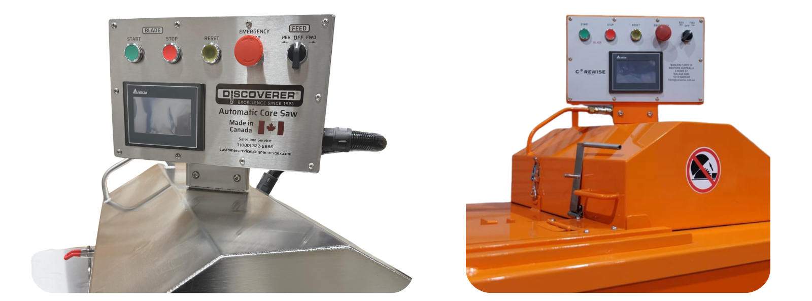 Core Saw control panels