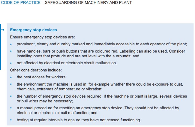Code of Practice: Safeguarding of Machinery & Plant