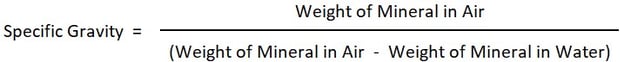 Formula for calculating specific gravity