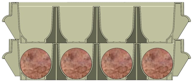 A view of the core clearance on the Discoverer Series 3 Core Tray