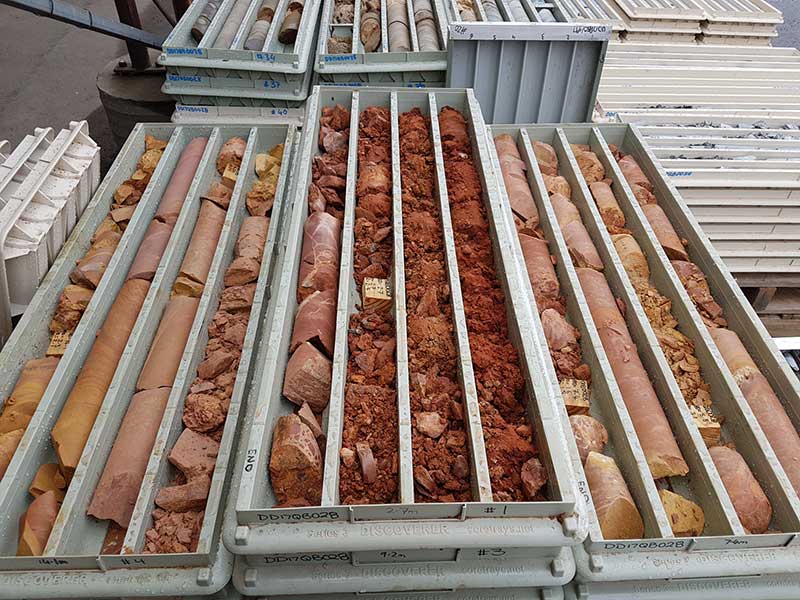 Core samples in core trays