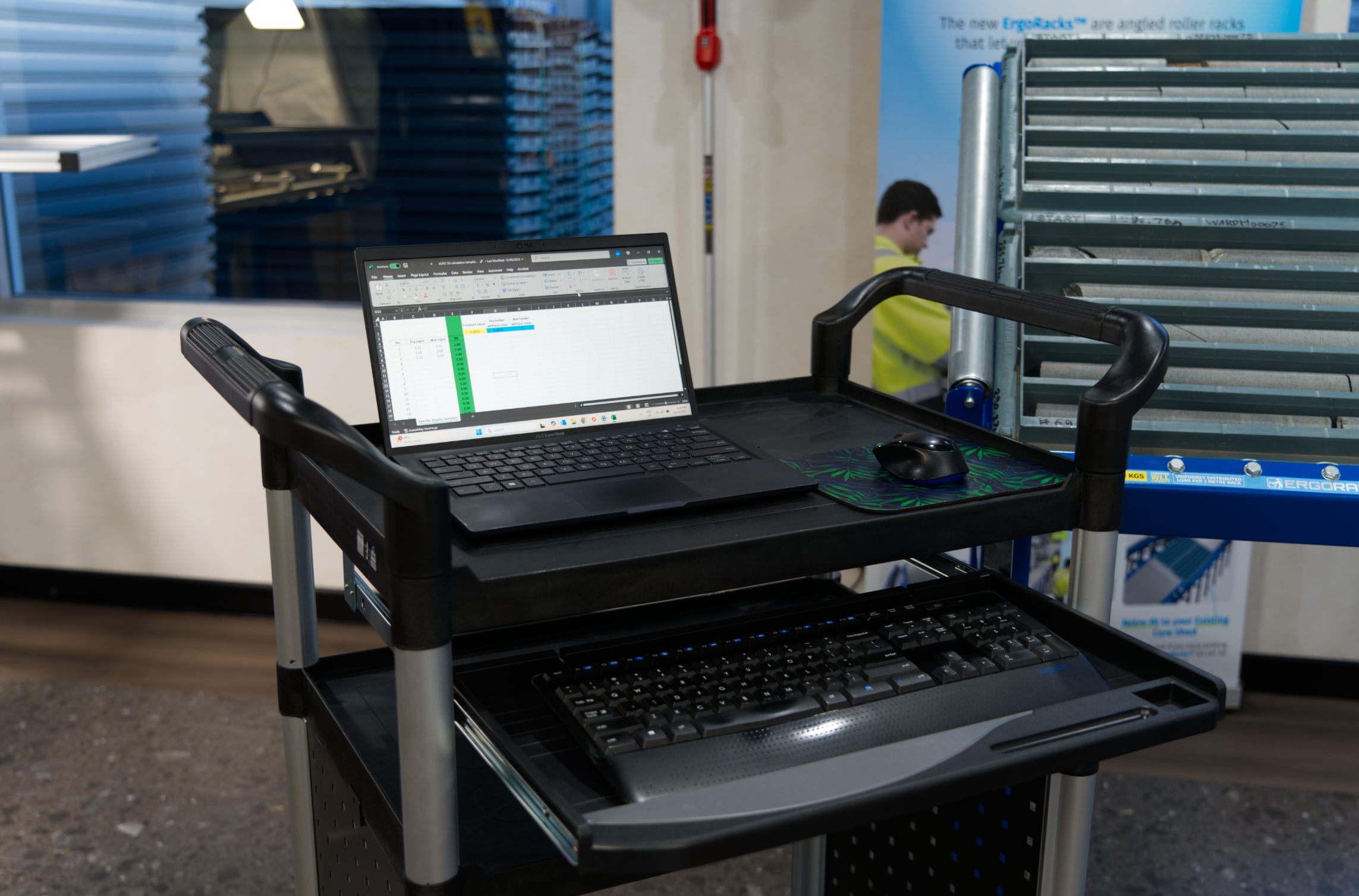 3 Tier Laptop Logging Trolley